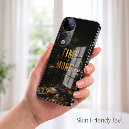 Vivo V40 Pro 5G Time Is Money Black Electroplated Glass Phone Back Case