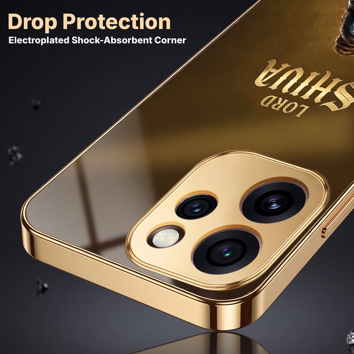 Oppo Reno 15 Pro Mini 5G Lord Shiva Gold Electroplated Glass Phone Back Case