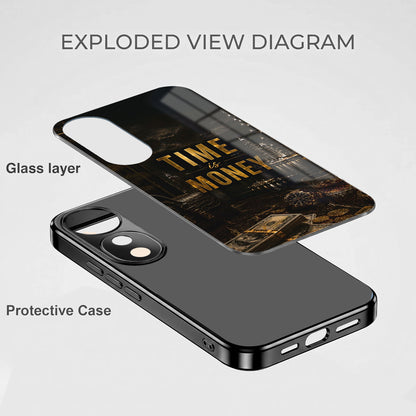 Vivo V40 Pro 5G Time Is Money Black Electroplated Glass Phone Back Case