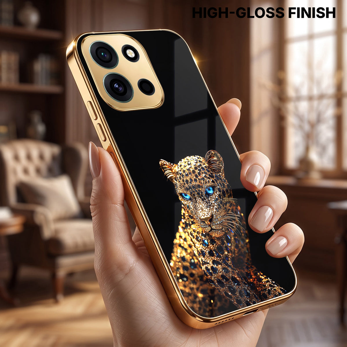 OnePlus Nord 6 5G Panther Gold Electroplated Glass Phone Back Case