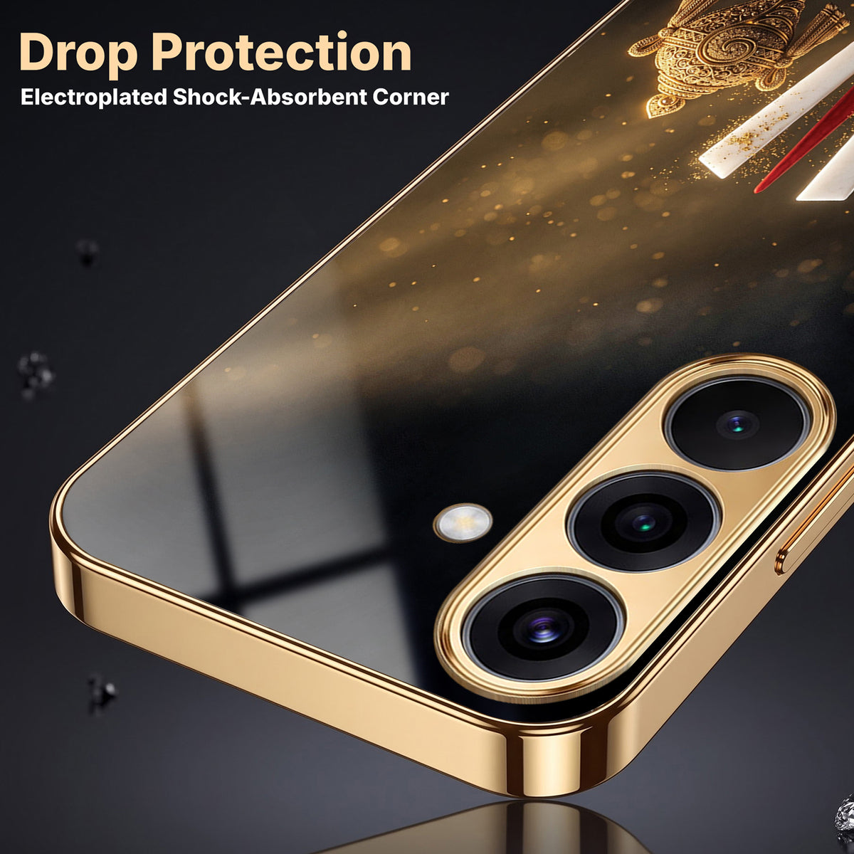 Samsung Galaxy A36 5G Royal Heritage Edition Gold Electroplated Glass Phone Back Case