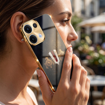 Oppo Reno 13 5G Royal Heritage Edition Gold Electroplated Glass Phone Back Case