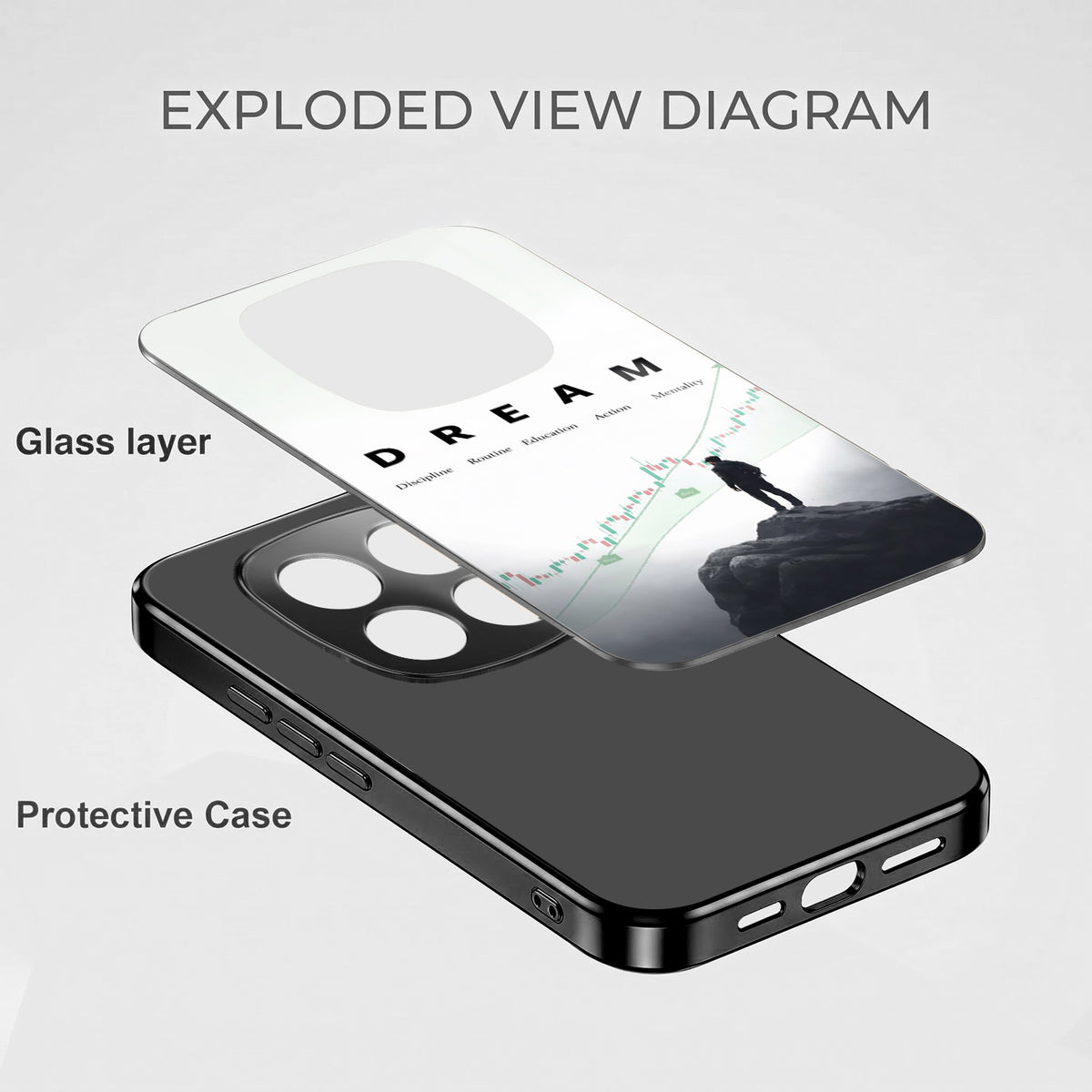 Redmi Note 15 Pro Plus 5G Dream Black Electroplated Glass Phone Back Case