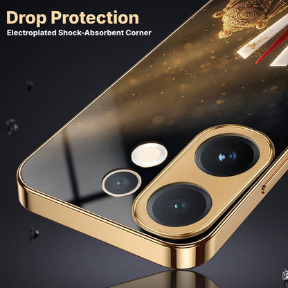 Vivo X200 FE 5G Royal Heritage Edition Gold Electroplated Glass Phone Back Case