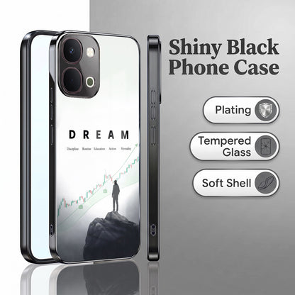 Vivo T5x 5G Dream Black Electroplated Glass Phone Back Case