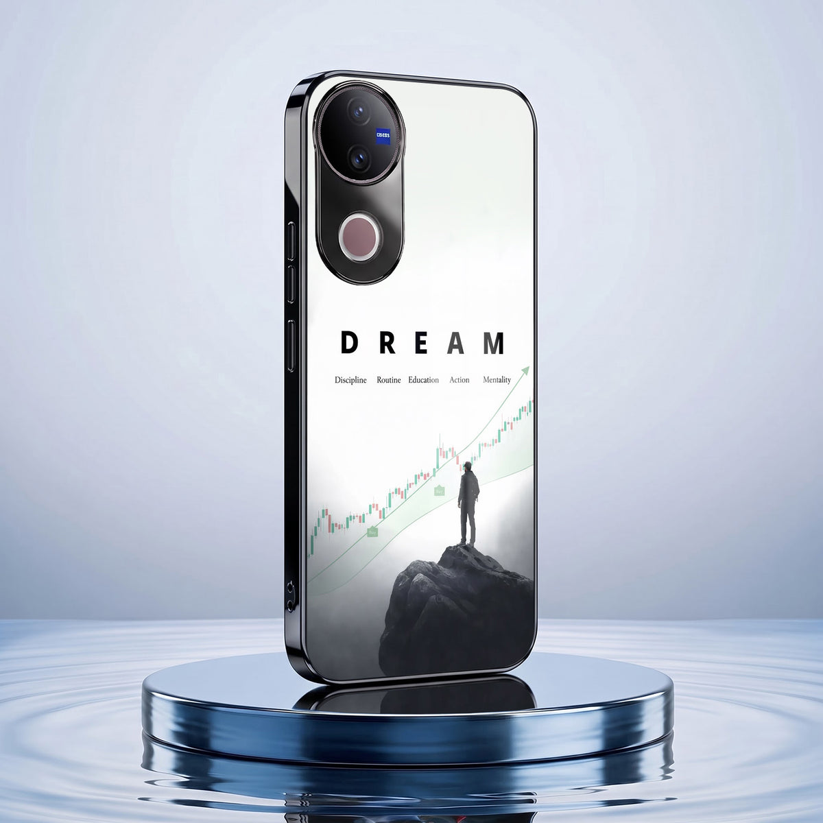 Vivo V50 5G Dream Black Electroplated Glass Phone Back Case