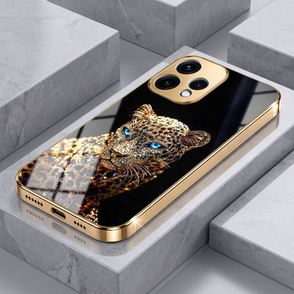 Oppo Reno 15 5G Panther Gold Electroplated Glass Phone Back Case