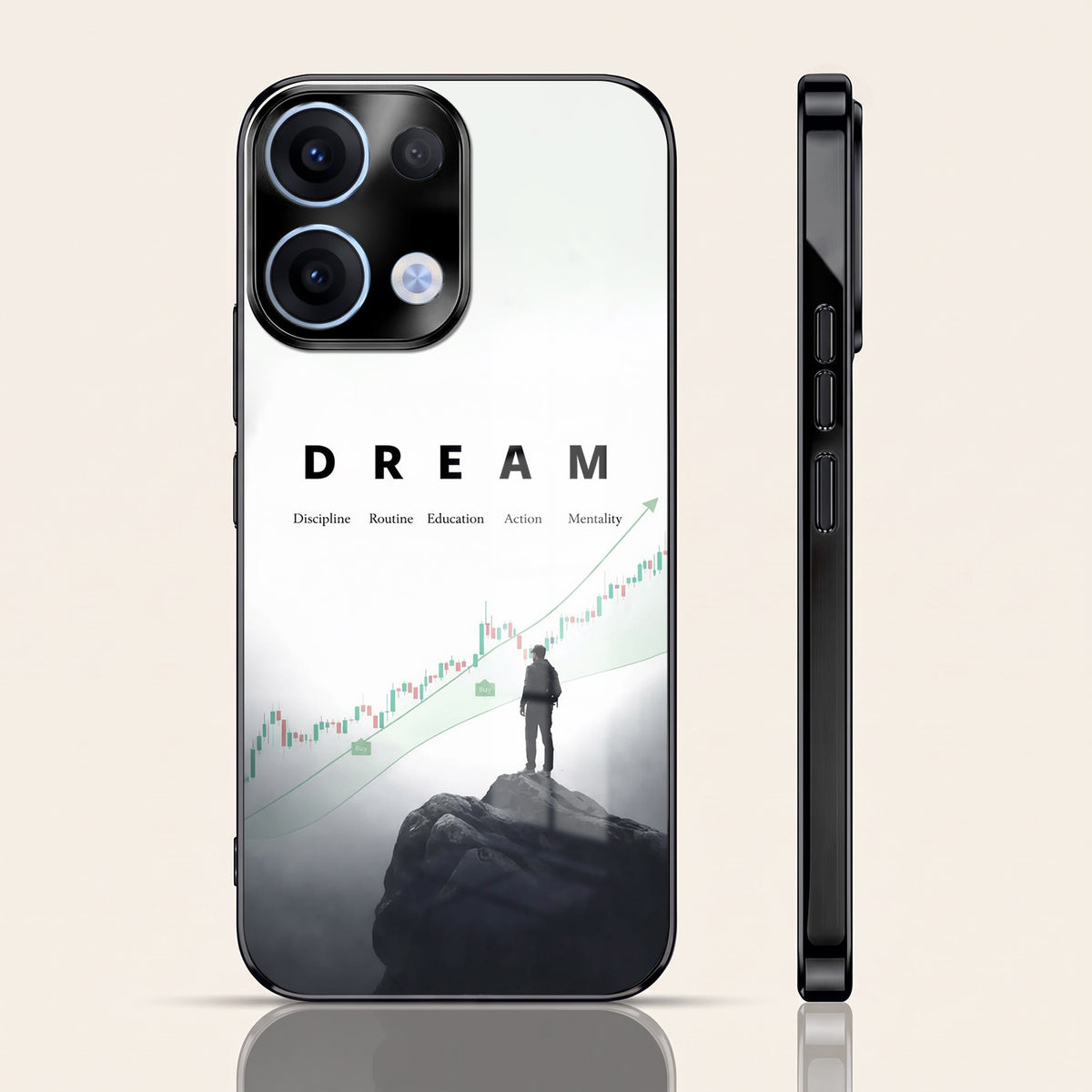Oppo Reno 13 5G Dream Black Electroplated Glass Phone Back Case