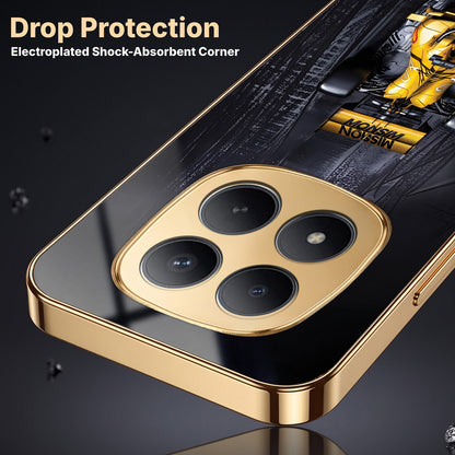 Redmi Note 15 Pro Plus 5G F1 Racing Car Gold Electroplated Glass Phone Back Case