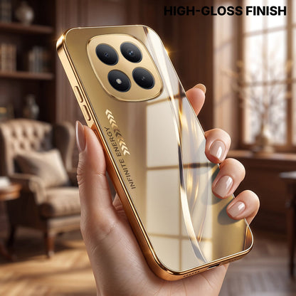 Redmi Note 15 Pro+ 5G Luxury Infinity Energy Gold Electroplated Glass Phone Case