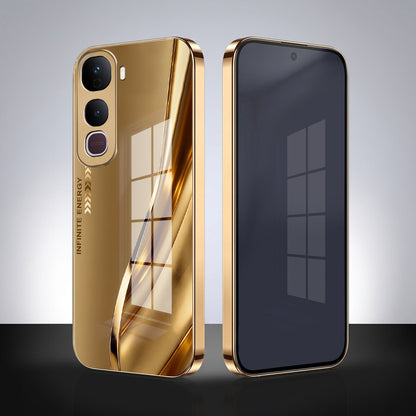 Vivo Y400 Pro 5G Luxury Infinity Energy Gold Electroplated Glass Phone Case