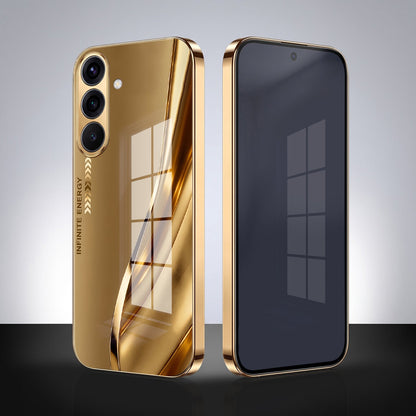 Samsung Galaxy A36 5G Luxury Infinity Energy Gold Electroplated Glass Phone Case