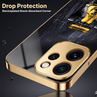 Oppo Reno 15 Pro Mini 5G F1 Racing Car Gold Electroplated Glass Phone Back Case