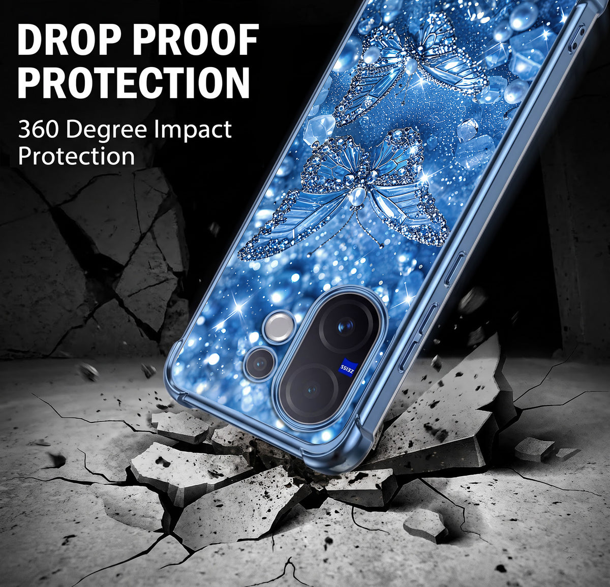 Vivo V60 5G Butterfly Airbags Printed Back Case