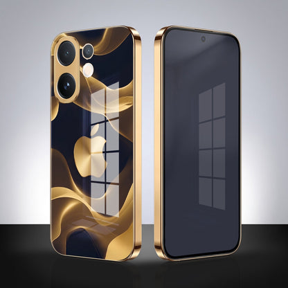 Vivo V60 5G Luxury Wave Gold Electroplated Glass Phone Back Case