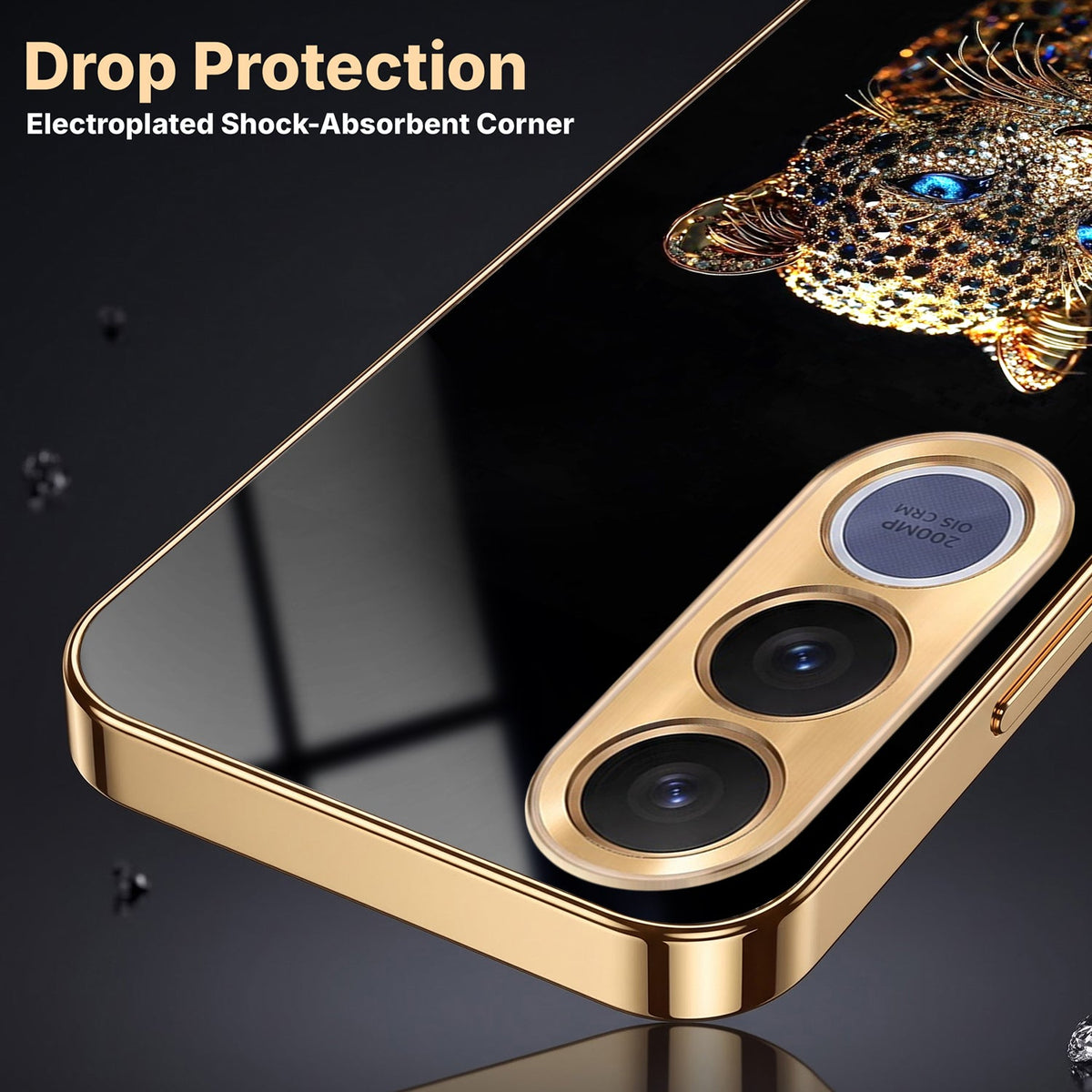 Vivo V70 FE 5G Panther Gold Electroplated Glass Phone Back Case