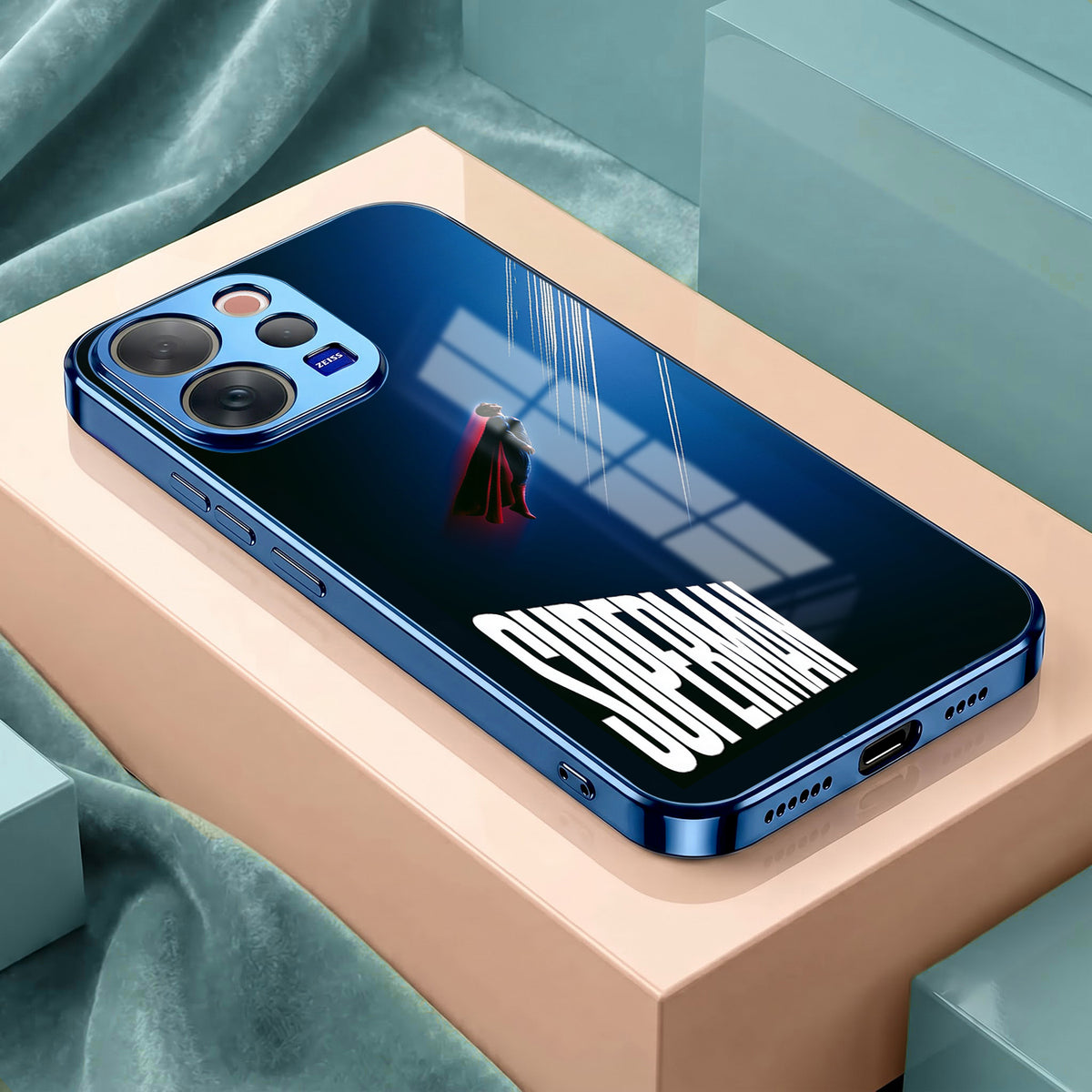 Vivo V70 5G Superman Blue Electroplated Glass Phone Back Case