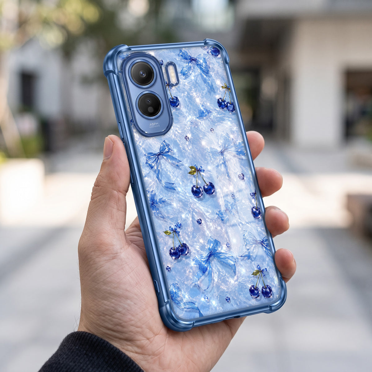 Vivo T5 Pro 5G Blue Cherry Airbags Printed Back Case