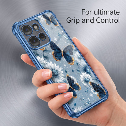 Motorola Edge 50 Neo 5G Blue Butterfly Floral Airbags Printed Back Case