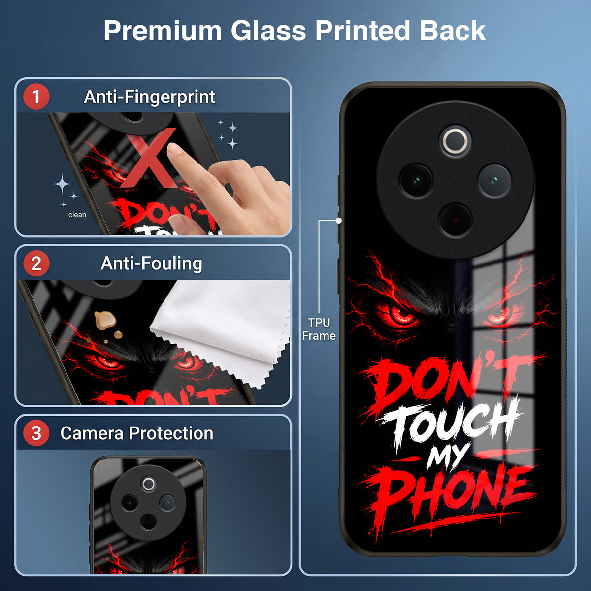 Vivo T4 5G Don't Touch My Phone Acrylic Glass Back Case