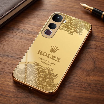 Vivo Y400 Pro 5G Rolex Crown Gold Electroplated Glass Phone Back Case