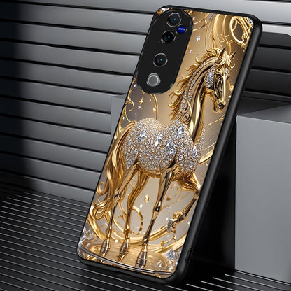 Vivo V40 Pro 5G Luxury Horse Texture Acrylic Glass Back Case