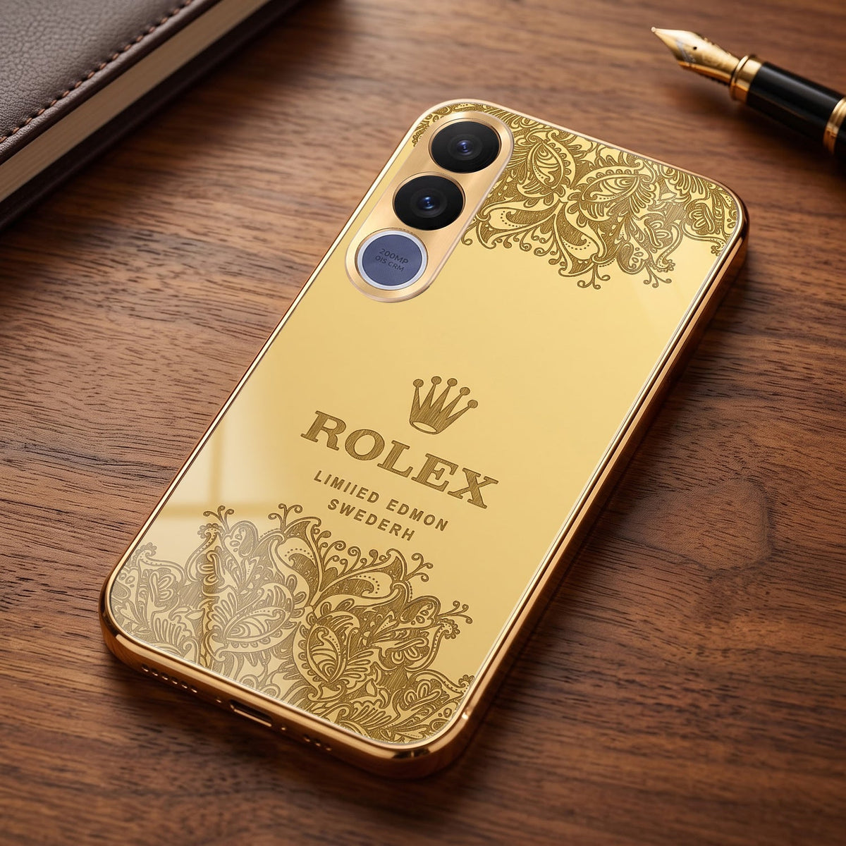 Vivo V70 FE 5G Rolex Crown Gold Electroplated Glass Phone Back Case