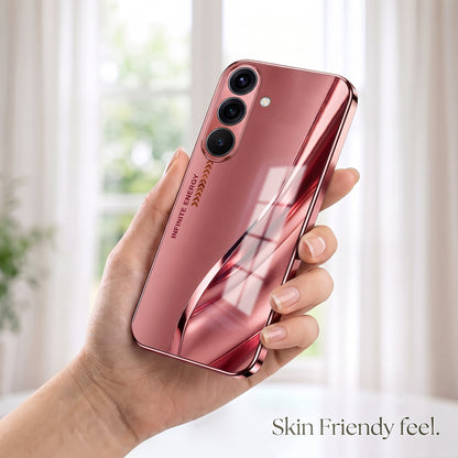 Samsung Galaxy A56 5G Luxury Infinity Energy Pink Electroplated Glass Phone Back Case