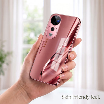 Vivo V40 Pro 5G Luxury Infinity Energy Pink Electroplated Glass Phone Back Case