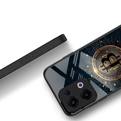 Oppo Reno 13 5G Premium Acrylic Shockproof Glass Back Case (Bitcoin Armor)