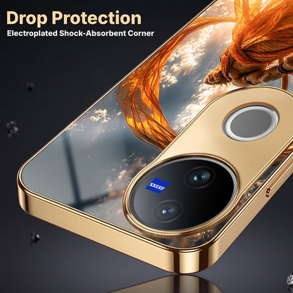 Vivo T4R 5G Divine Hanuman Gold Electroplated Glass Phone Back Case