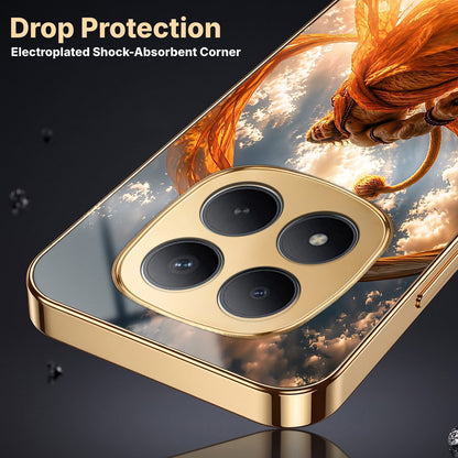 Redmi Note 15 Pro+ 5G Divine Hanuman Gold Electroplated Glass Phone Back Case