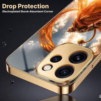 Oppo Reno 15 Pro Mini 5G Divine Hanuman Gold Electroplated Glass Phone Back Case