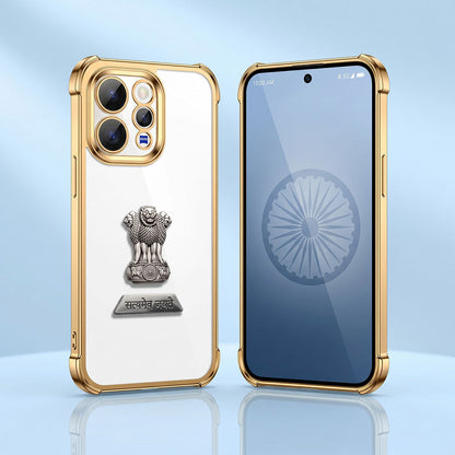 Vivo V70 5G Satyamev Jayate 2-in-1 Emblem Transparent Shockproof Airbag Case