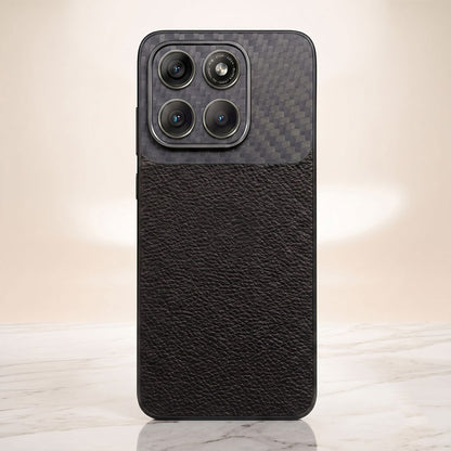 Motorola Edge 70 5G Carbon Fiber Leather Hybrid Phone Case