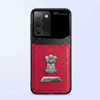 Vivo Y200e 5G Satyamev Jayate 2-in-1 Emblem Leather Lens Protective Back Case