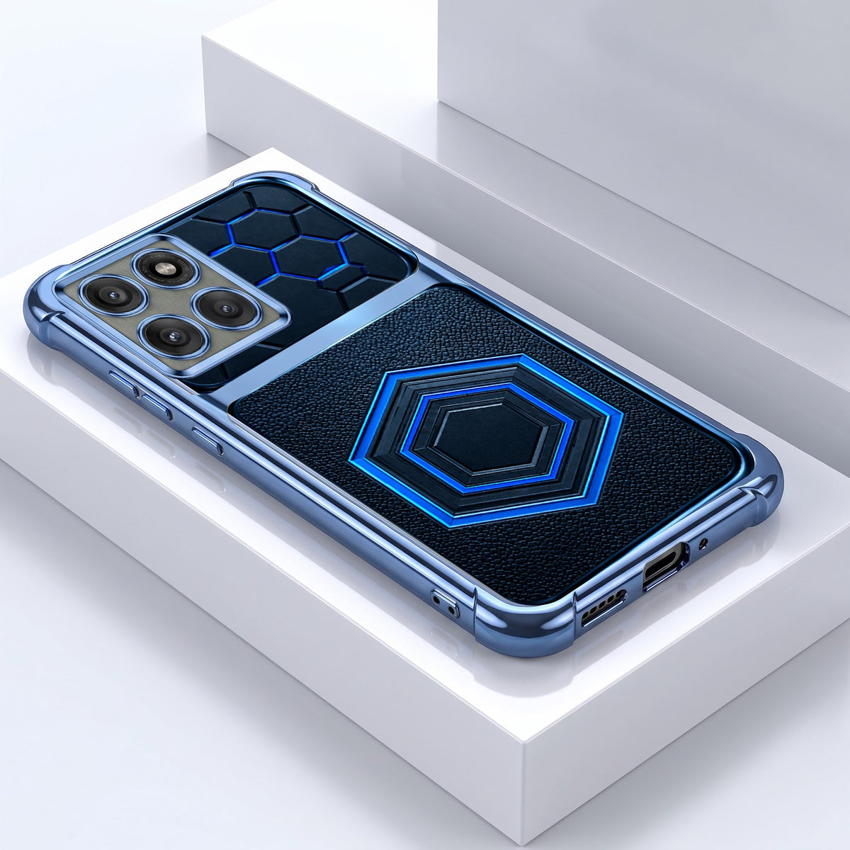 Motorola Edge 60 Pro 5G Cyber Hexagon Dual-Tone Transparent Airbags Case