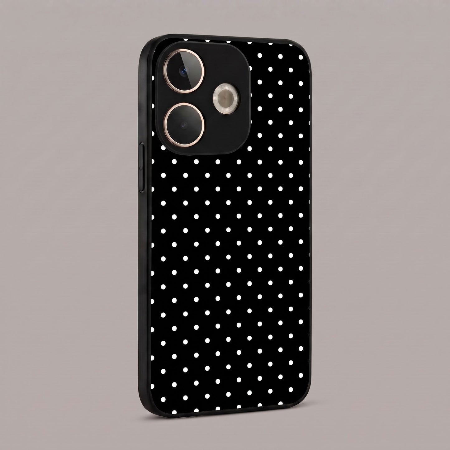 Oppo A5 Pro 5G Aesthetic Black & White Polka Dot Acrylic Back Cover
