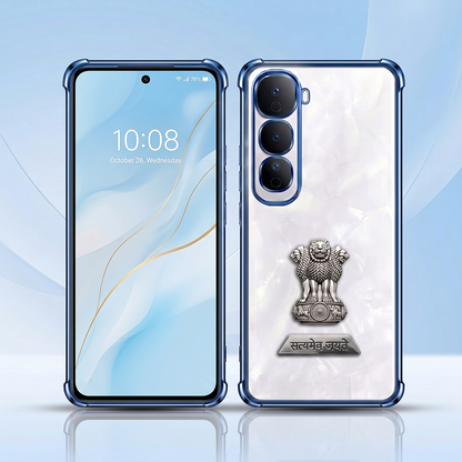 Vivo Y400 Pro 5G Satyamev Jayate 2-in-1 Emblem Transparent Shockproof Airbag Case