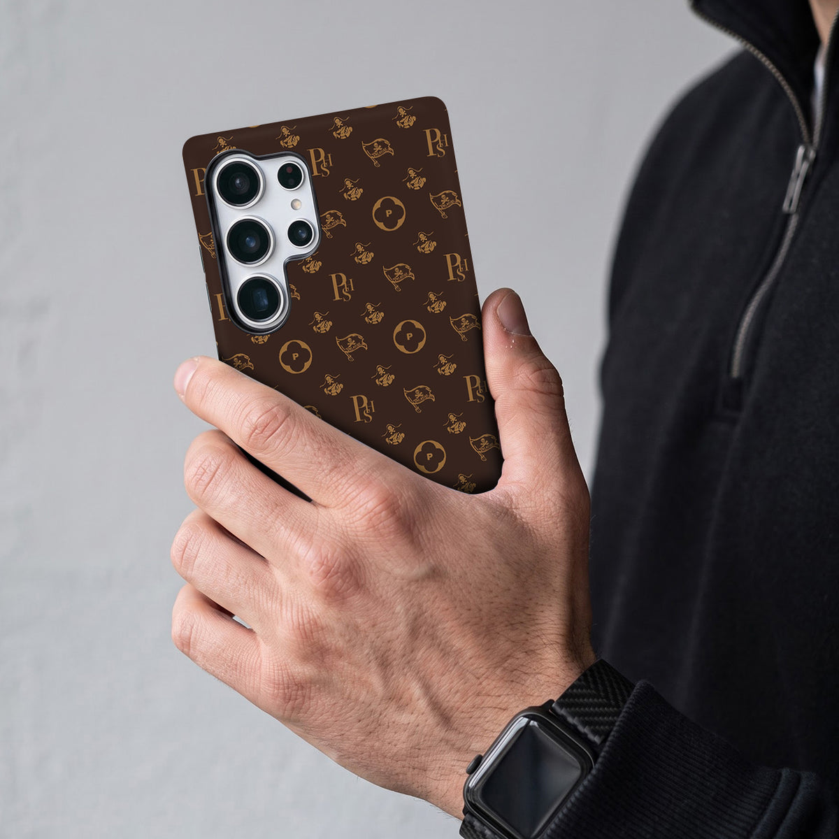 Samsung Galaxy S24 Ultra 5G Luxury Monogram Brown Protective Case
