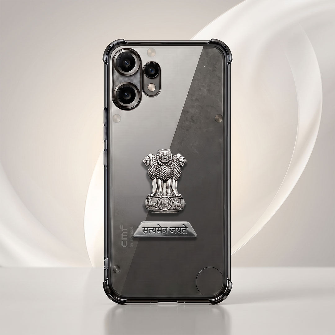 Nothing Phone 2 Pro 5G Satyamev Jayate 2-in-1 Emblem Transparent Shockproof Airbag Case