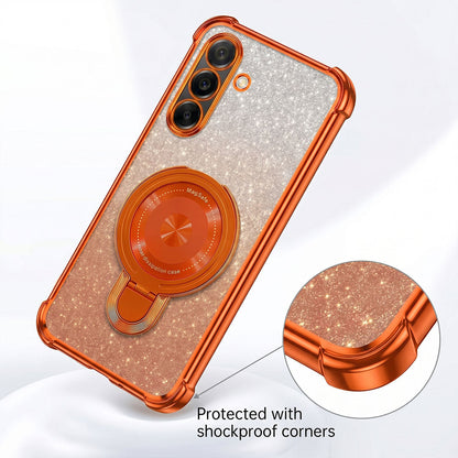 Samsung Galaxy A36 5G Invincible Bracket Ring Stand Shimmer Airbag Cosmic Orange Case