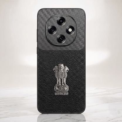 Oppo F31 Pro 5G Satyamev Jayate Carbon Fiber Leather Hybrid Phone Case