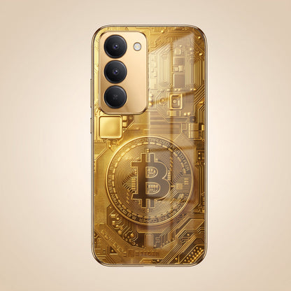 Redmi 15 5G Bitcoin Gold Electroplated Glass Phone Back Case