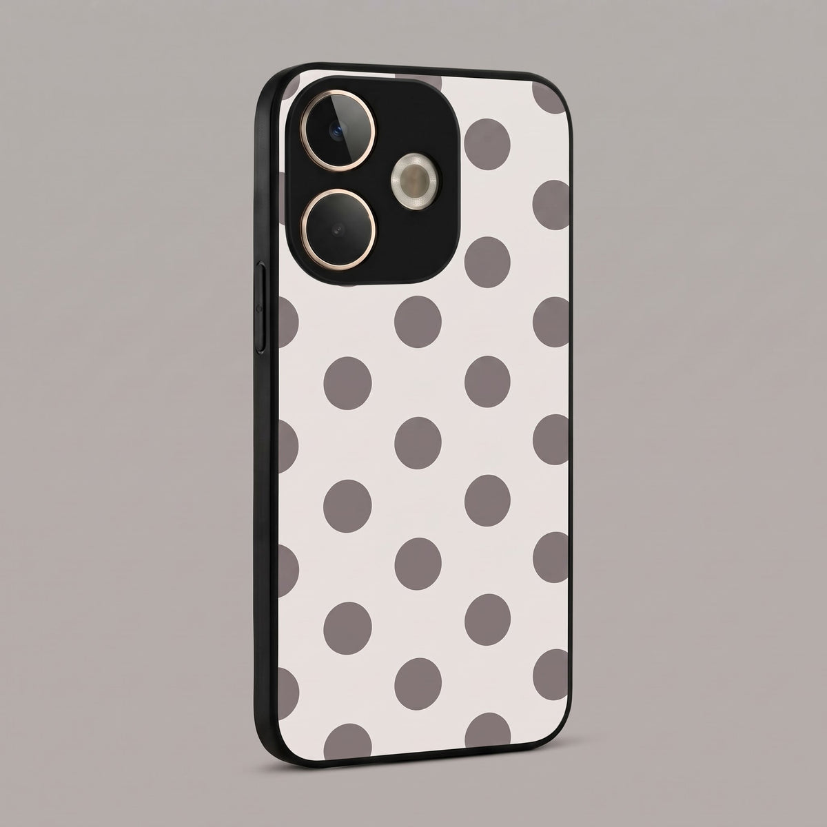 Oppo A5 Pro 5G Elegant White Grey Polka Dot Acrylic Phone Back Cover