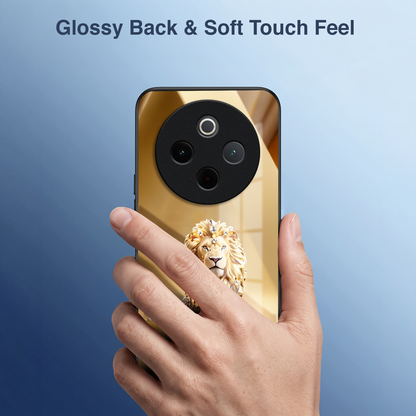Vivo T4 5G Luxury Lion Acrylic Glass Back Case