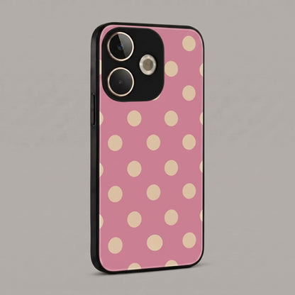 Oppo A5 Pro 5G Elegant Pink & Gold Polka Dot Acrylic Back Cover