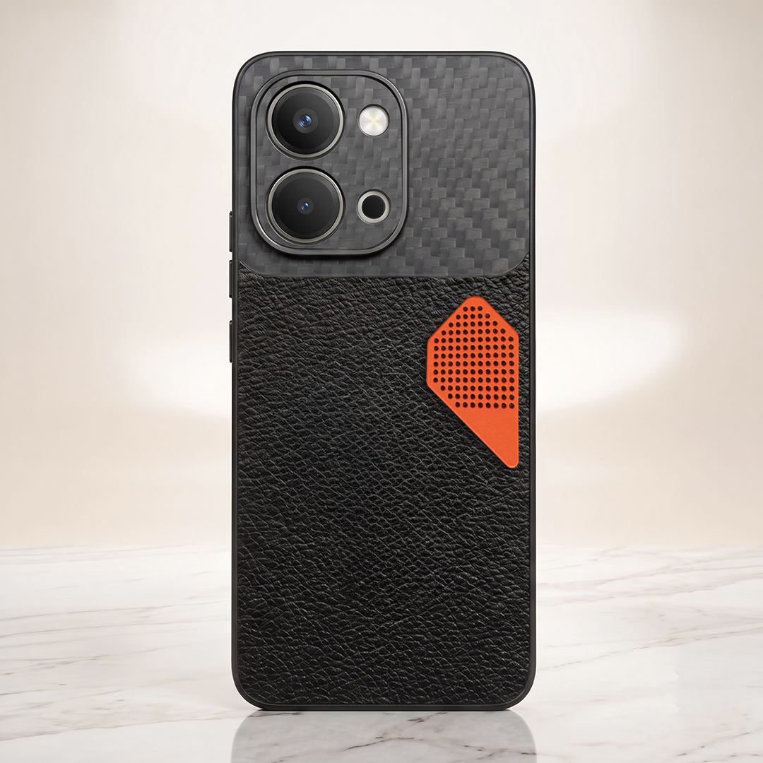 Vivo T5X 5G Carbon Fiber Heat Dissipation Leather Hybrid Phone Case