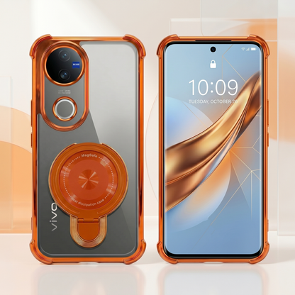 Vivo V50 5G Invincible Bracket Ring Stand Airbag Cosmic Orange Case