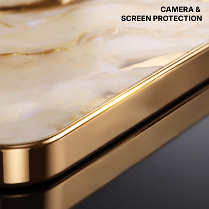 Vivo V70 FE 5G Marvel Texture Gold Electroplated Glass Phone Back Case
